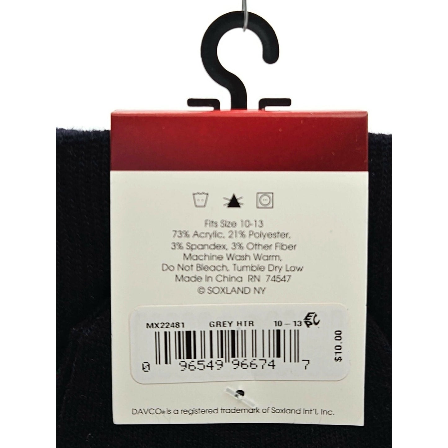 Davco Christmas Socks Crab Santa Claus Mistletoe Candy Canes Stocking Stuffers