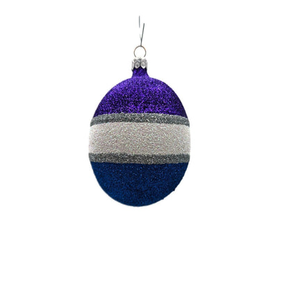 Patricia Breen Eggs Set of 3 Purple Blue Silver Easter Christmas Tree Ornament