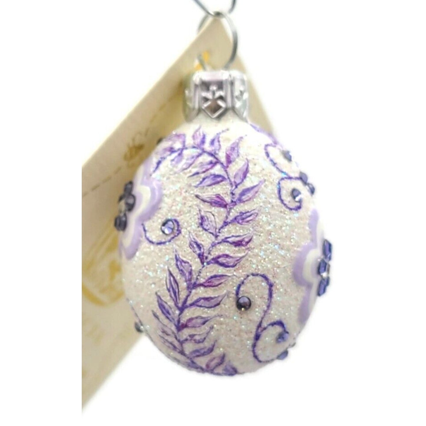 Patricia Breen Miniature Egg Zalipie Violet Easter Christmas Tree Ornament