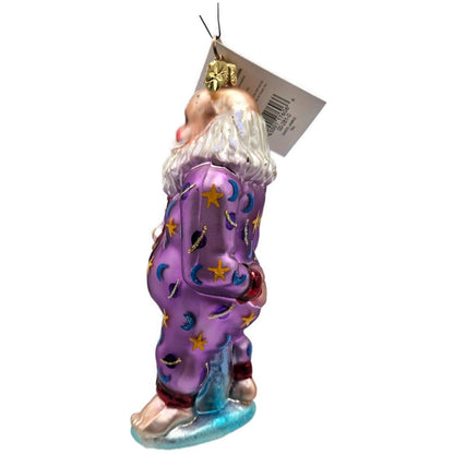 Christopher Radko Santa Jamas Purple Moons Star Christmas Tree Ornament 00-281-0