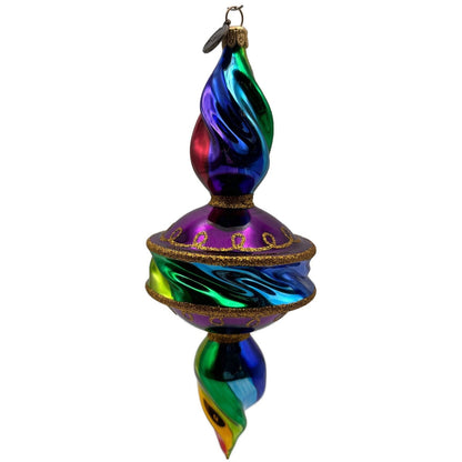 BluBom Vivid Rhapsody Drop Rainbow Swirl Purple Christmas Tree Ornament 2022-392