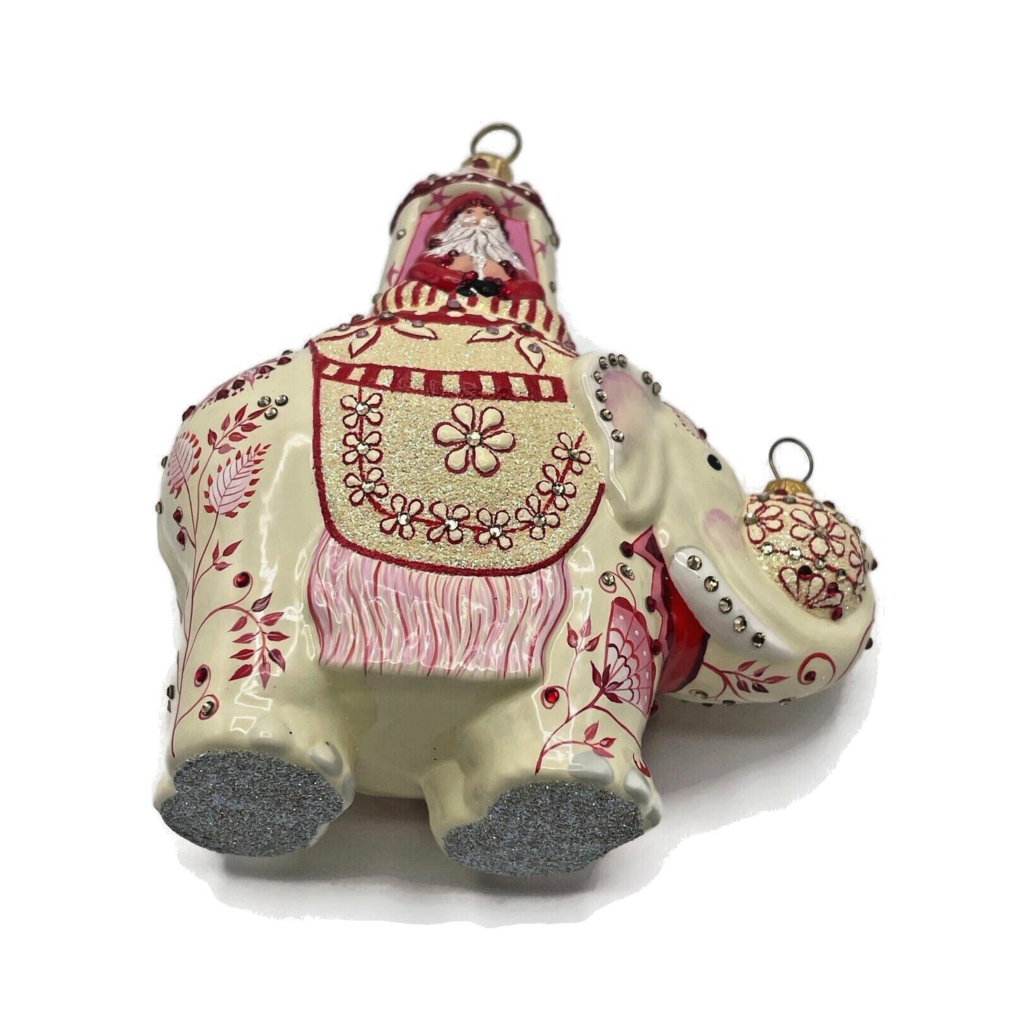 Patricia Breen Majestic Santa Chinoiserie Red Elephant Christmas Tree Ornament