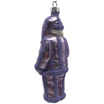 Patricia Breen Ring In The New Lavender Plaid Santa Christmas Tree Ornament CATZ