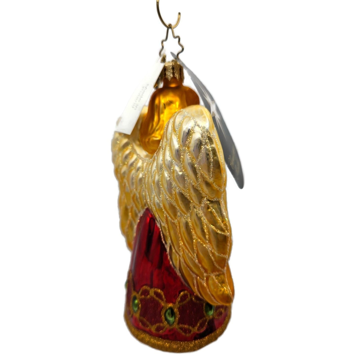 Christopher Radko Holiday Herald Angel Ornament 1015108 Red Gold Wings Christmas