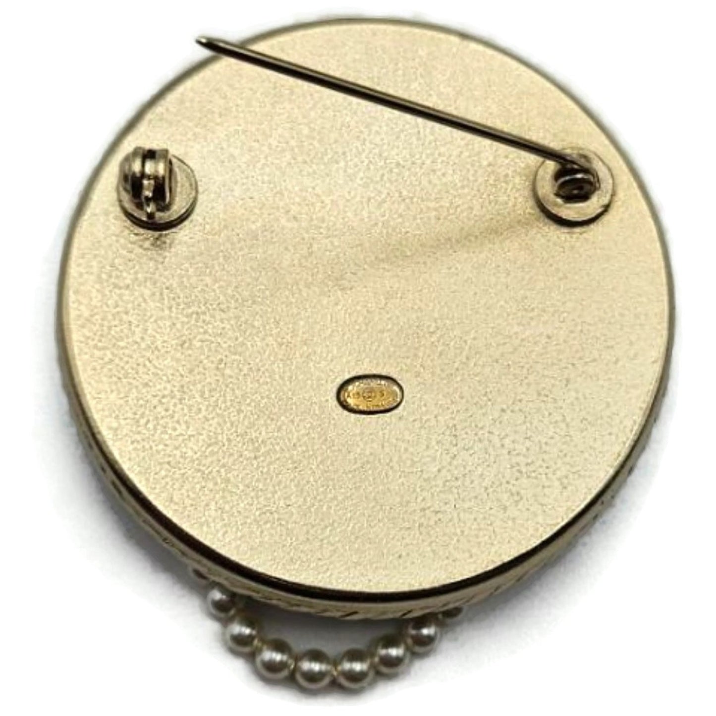 Coco Chanel Feministe Mais Feminine Brooch Pearl Gold Tone Pin Rare with Box