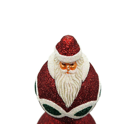 Patricia Breen Faberge Finial Red Santa Claus Glitter Christmas Holiday Topper