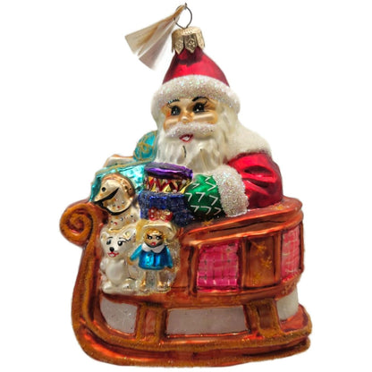 Christopher Radko Heartlight Express Santa Claus Sleigh Toys Ornament 97-250-0