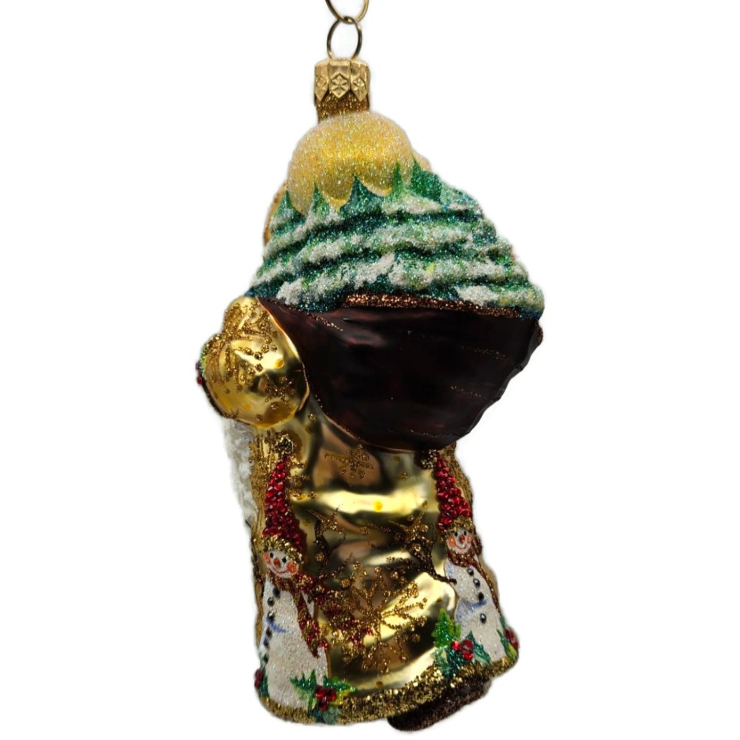 Patricia Breen Santa for Jessica Jeweled Holly Snowflakes Snowman Ornament 2500