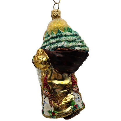 Patricia Breen Santa for Jessica Jeweled Holly Snowflakes Snowman Ornament 2500