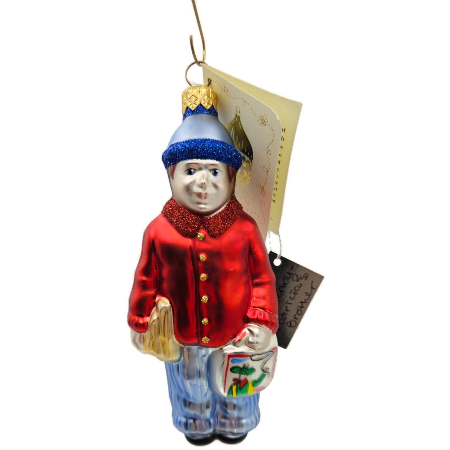 Patricia Breen Henrys First Day Of School Red Blue Signed Christmas Ornament