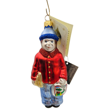 Patricia Breen Henrys First Day Of School Red Blue Signed Christmas Ornament