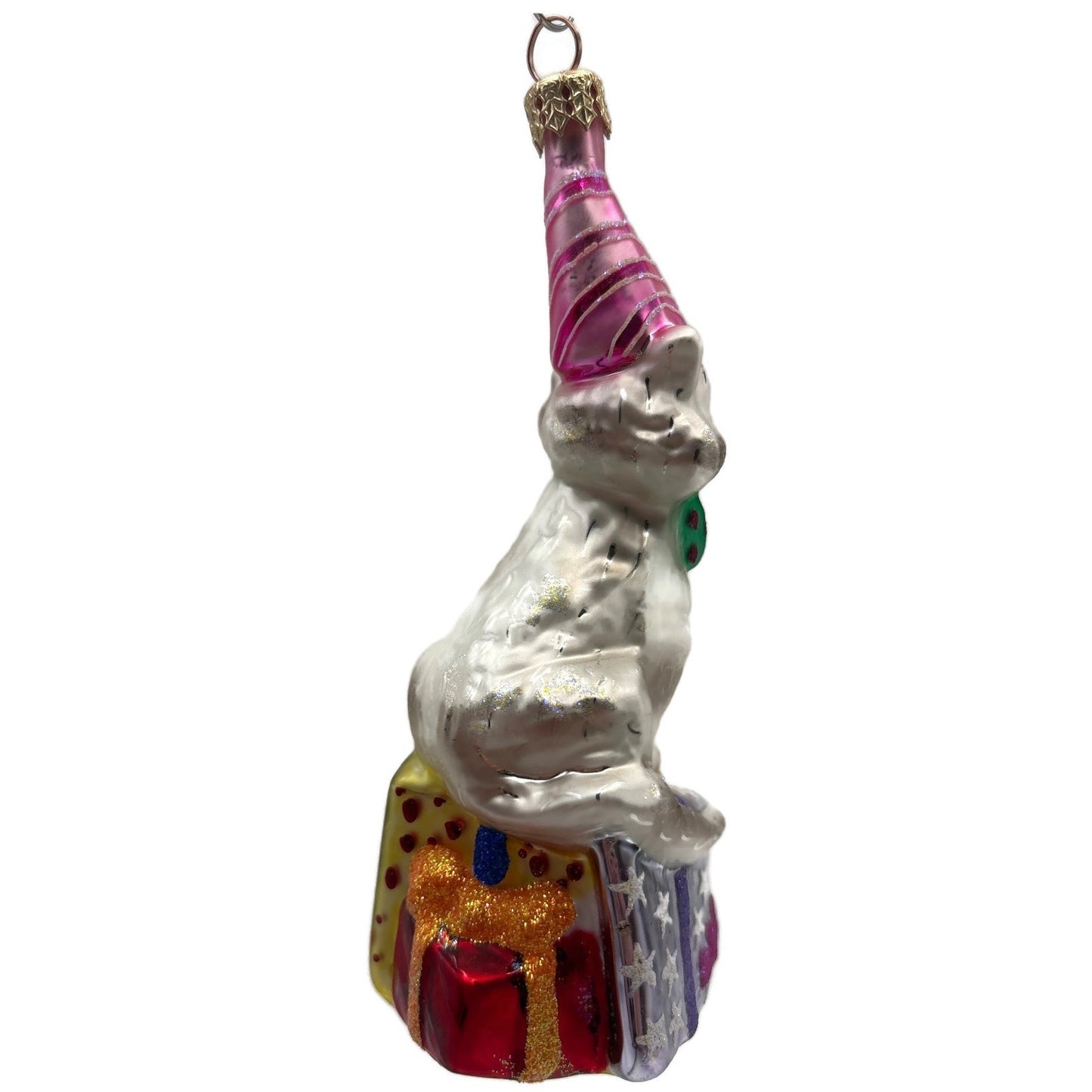 Christopher Radko Party Puss Cat Gifts Easter Christmas Tree Ornament 01-0403-0