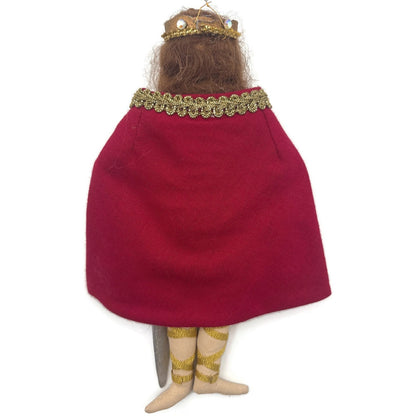 Gladys Boalt King Arthur Camelot Welsh Handmade Fabric Christmas Ornament
