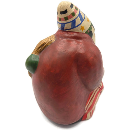 Vaillancourt Santa Switches Behind Back Chalkware Folk Art Christmas Figurine