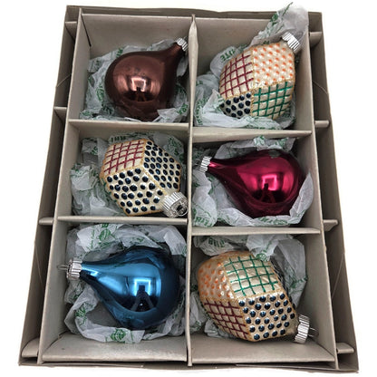 Christopher Radko Shiny Brite Prototype Set Glass Christmas Ornaments Boxed 2012