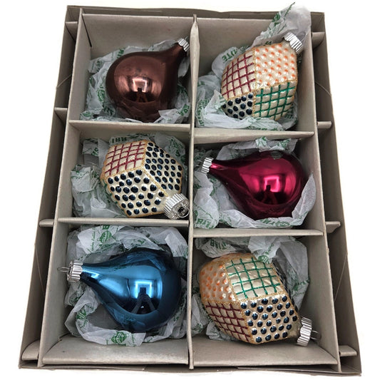 Christopher Radko Shiny Brite Prototype Set Glass Christmas Ornaments Boxed 2012