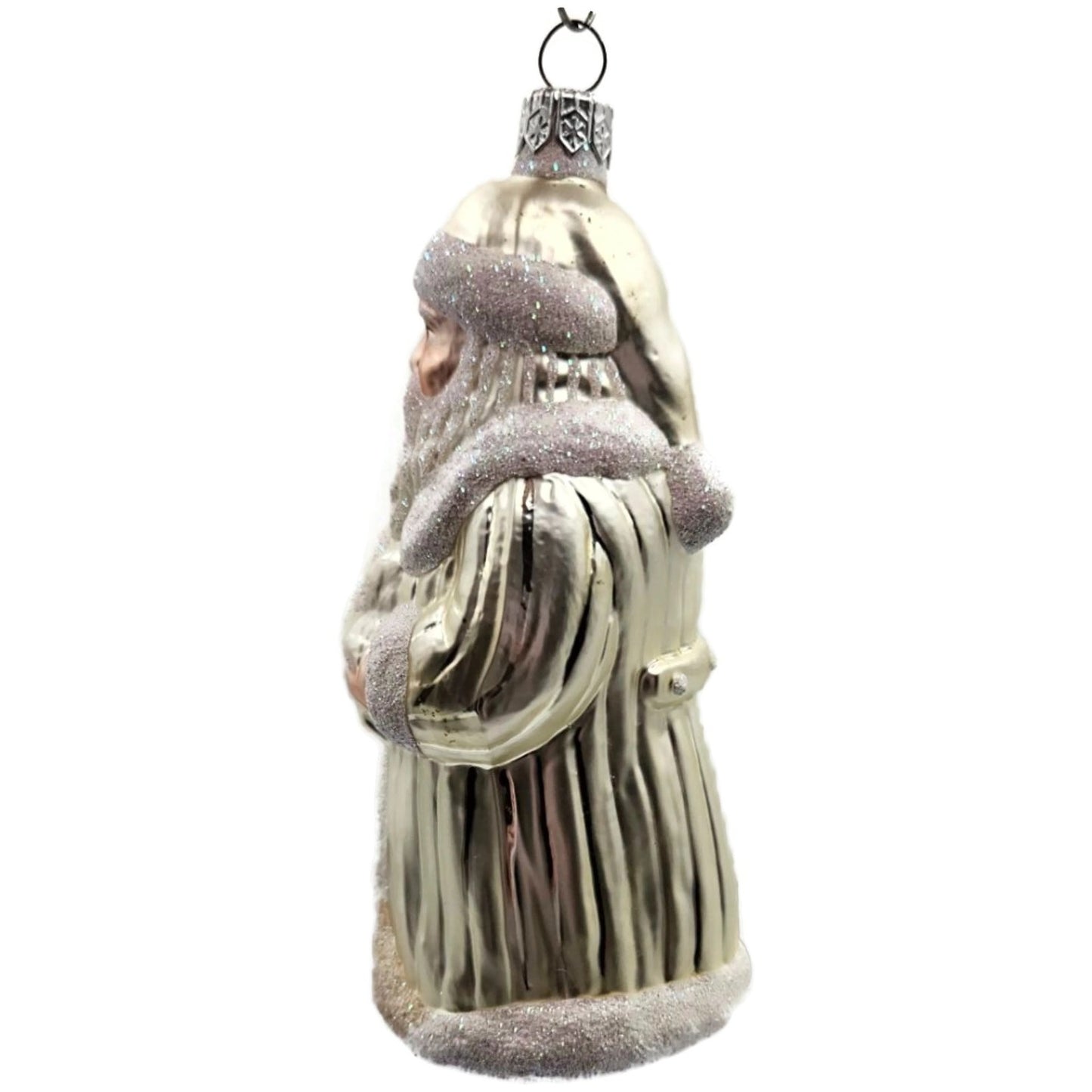 Patricia Breen Snowflake Santa Claus Pearl Glittered Christmas Tree Ornament