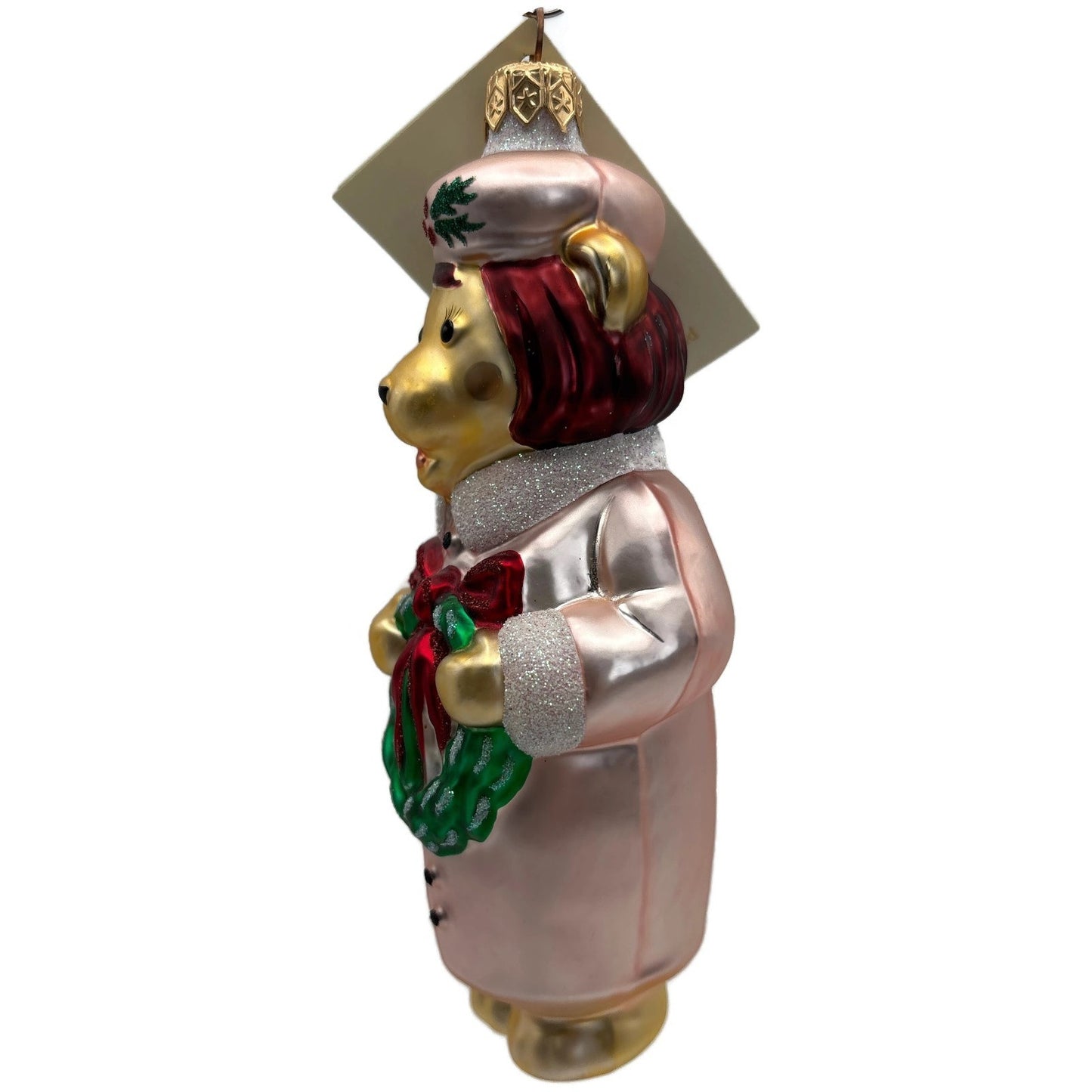 Patricia Breen Mama Bear Pink Green Red Holly Christmas Tree Ornament