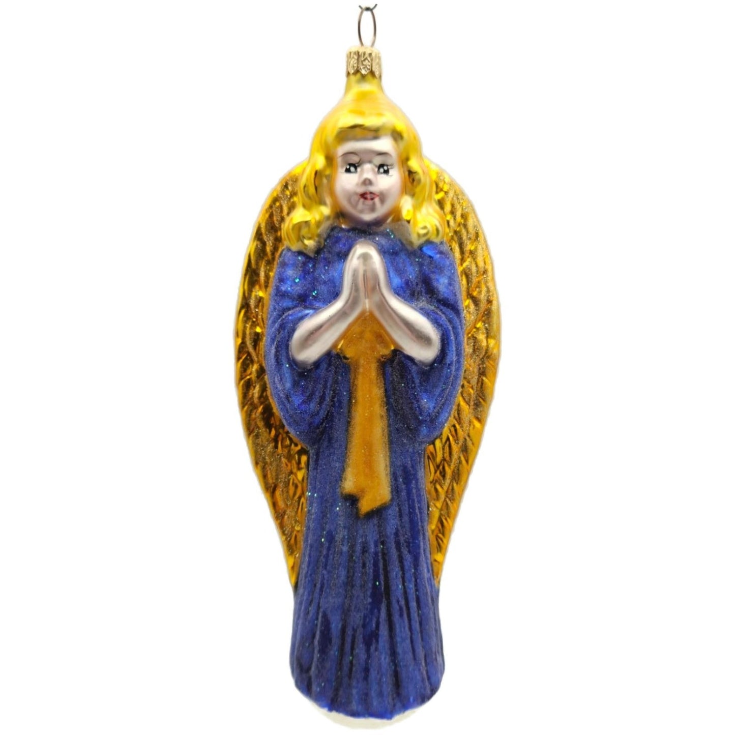 Christopher Radko Choir Angel Blue Gold Christmas Tree Ornament 97-044-0