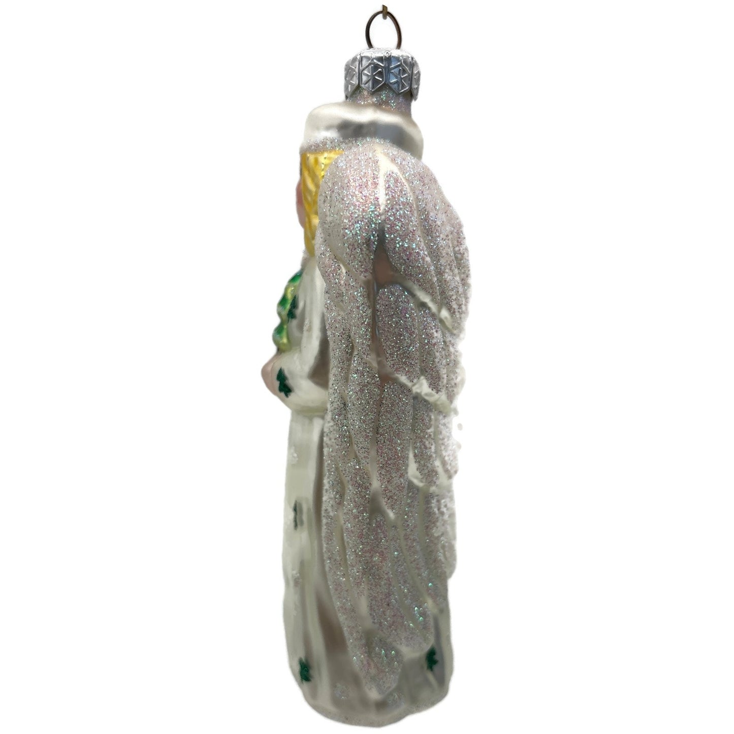Patricia Breen Noel Angel Pearl White Green Religious Christmas Tree Ornament