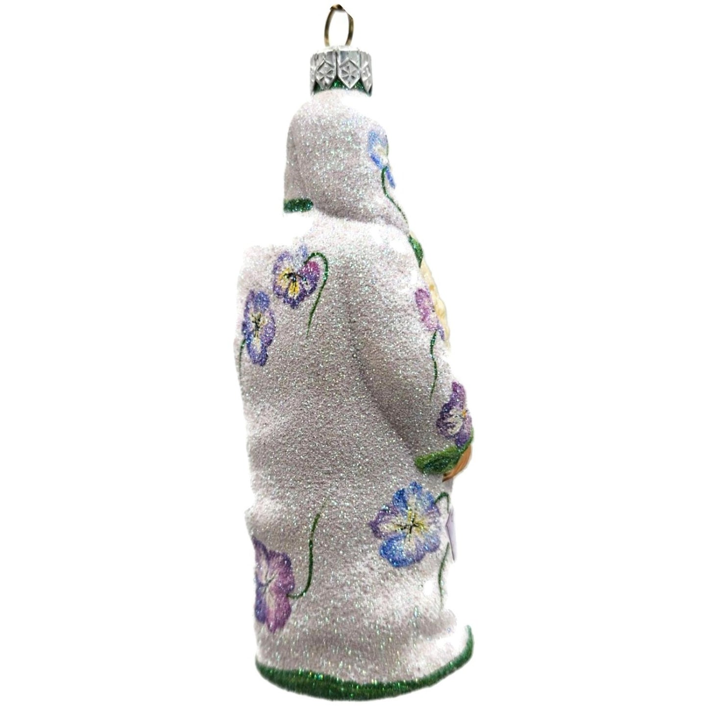 Patricia Breen Sowing Time Pansies Lavender Santa Christmas Tree Ornament
