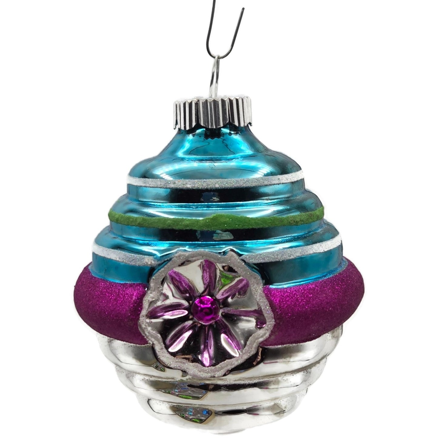 Christopher Radko Shiny Brite Lantern Reflector Christmas Tree Ornament Set of 6