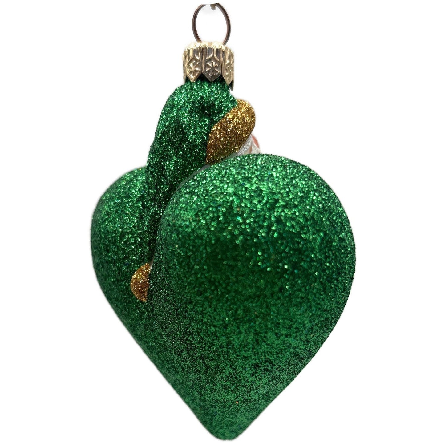 Patricia Breen Santa du Coeur Green Heart Santa Claus Valentine's Day Ornament