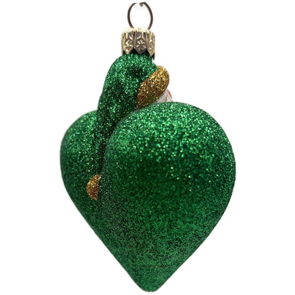 Patricia Breen Santa du Coeur Green Heart Santa Claus Valentine's Day Ornament