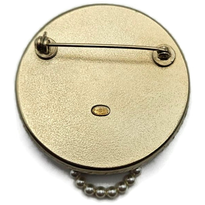 Coco Chanel Feministe Mais Feminine Brooch Pearl Gold Tone Pin Rare with Box