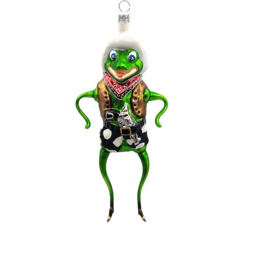 Slavic Treasures Rootin Tootin Toad Cowboy Frog Halloween Christmas Ornament