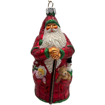 Patricia Breen Patchwork Santa Red Bear Snowman Candy Canes Christmas Ornament