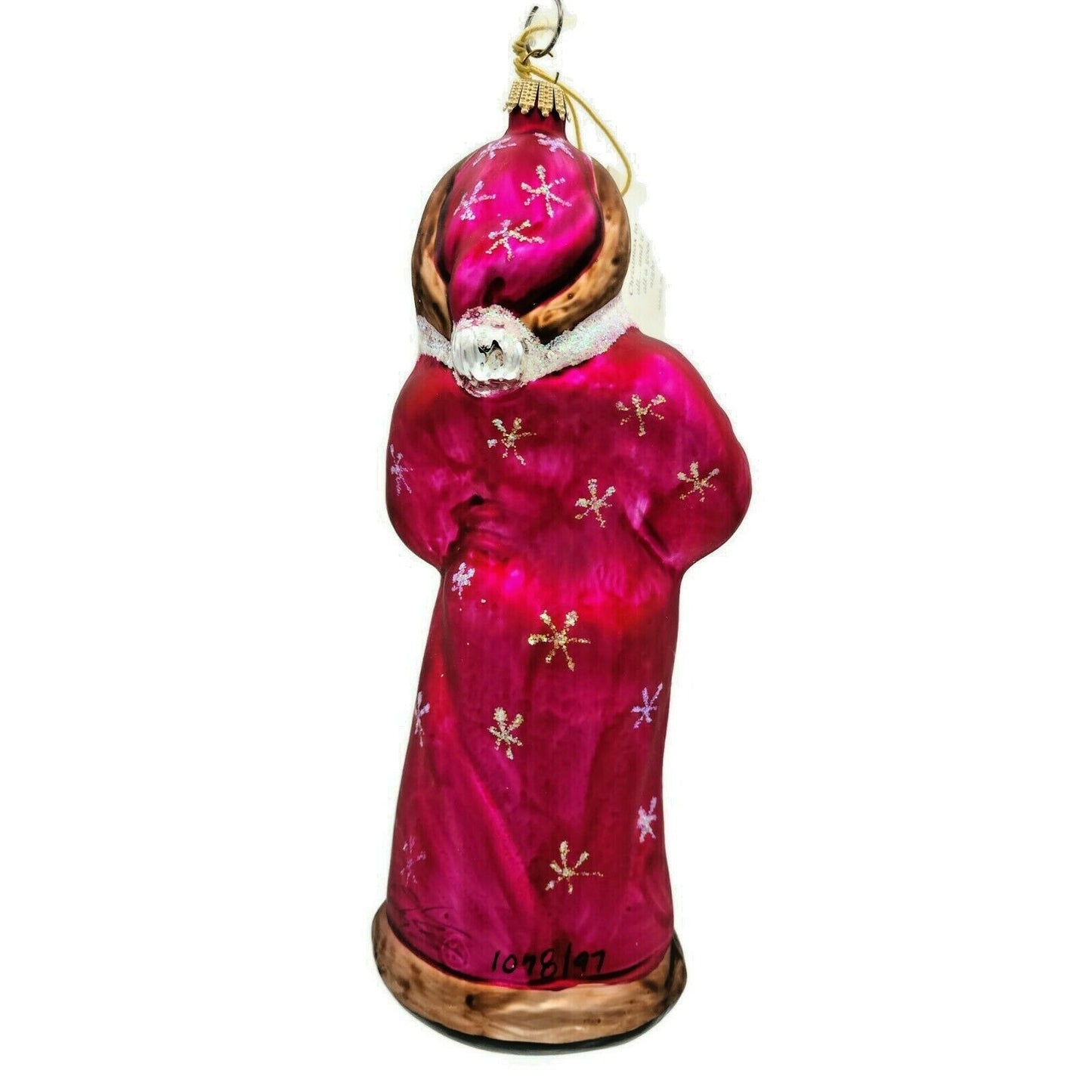 Larry Fraga Santa's List Santa Claus Snowflakes Signed Christmas Tree Ornament