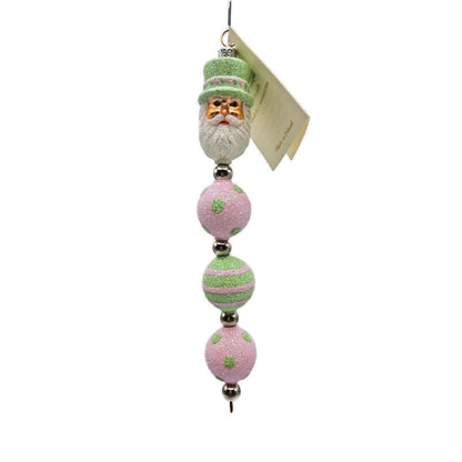 Patricia Breen Kinetic Icicle Easter Green Pink Santa Claus Christmas Ornament