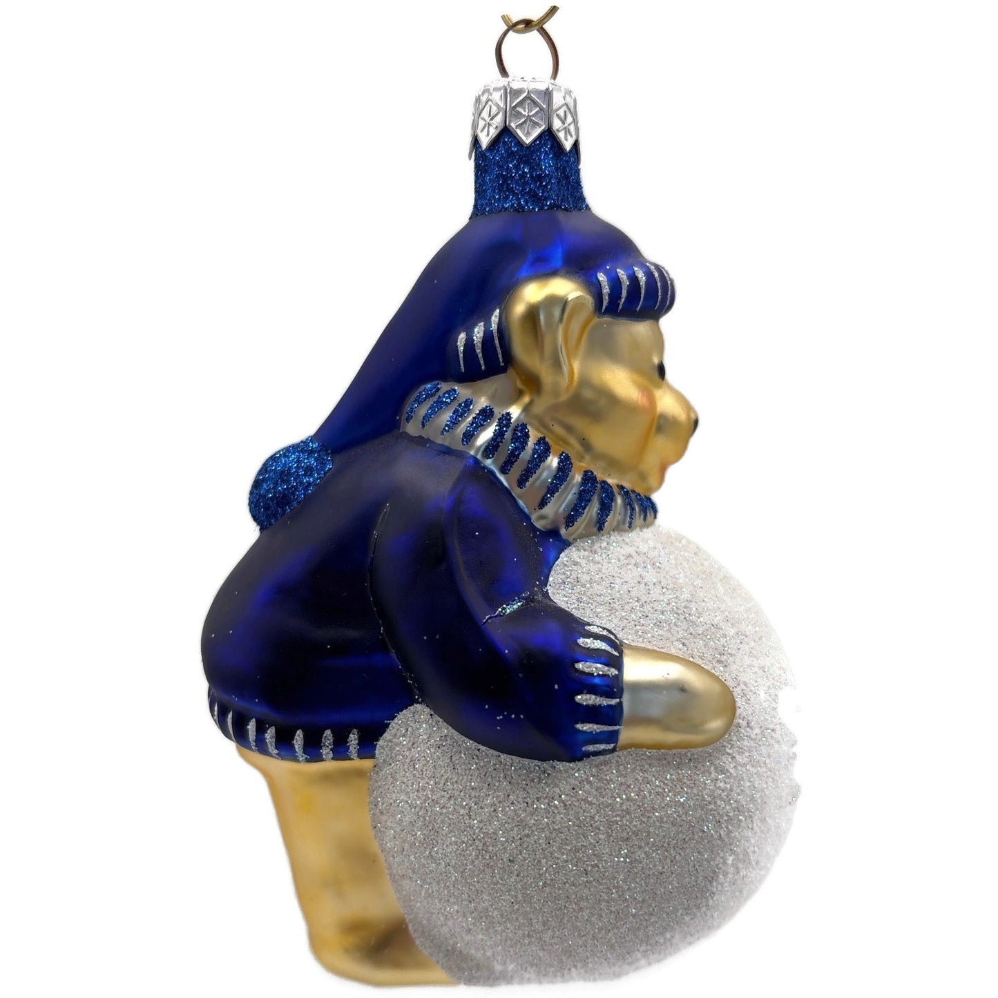Patricia Breen Henry The Baby Bear Blue Snowball Glass Christmas Tree Ornament