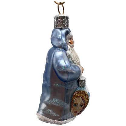 Patricia Breen Ornamental Santa Angels Light Blue Clouds Christmas Tree Ornament