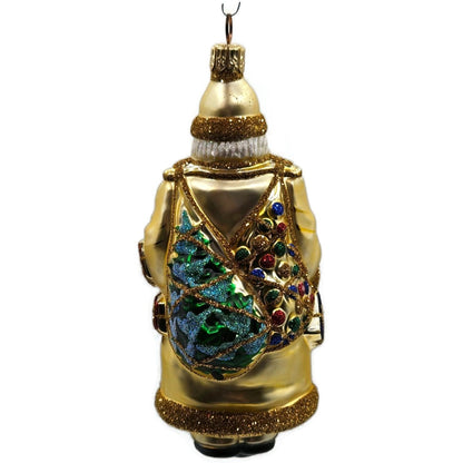 Patricia Breen Portobello Road Santa Claus Gold Presents Christmas Tree Ornament