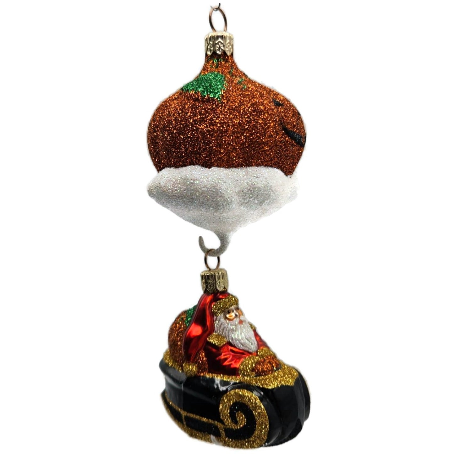 Patricia Breen Night Fright Santa Orange Pumpkins Halloween Christmas Ornament