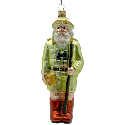 Patricia Breen Safari Santa Claus Khaki Africa Green Christmas Tree Ornament
