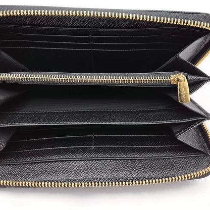 Dolce & Gabbana Black Leather Gold Zip Around Wallet Nutcracker King Stars Royal