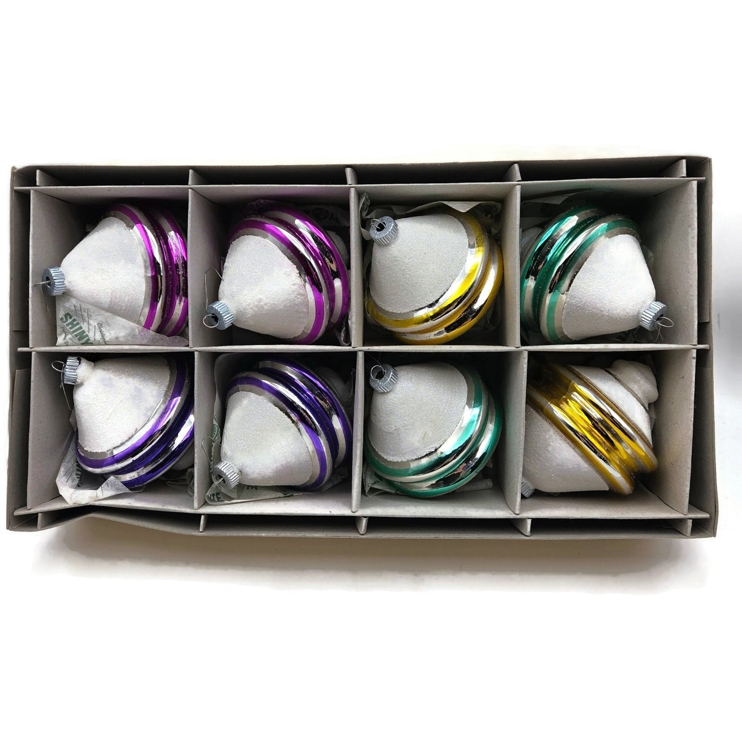 Christopher Radko Shiny Brite Snow Tops Christmas Tree Ornament Set 4001370