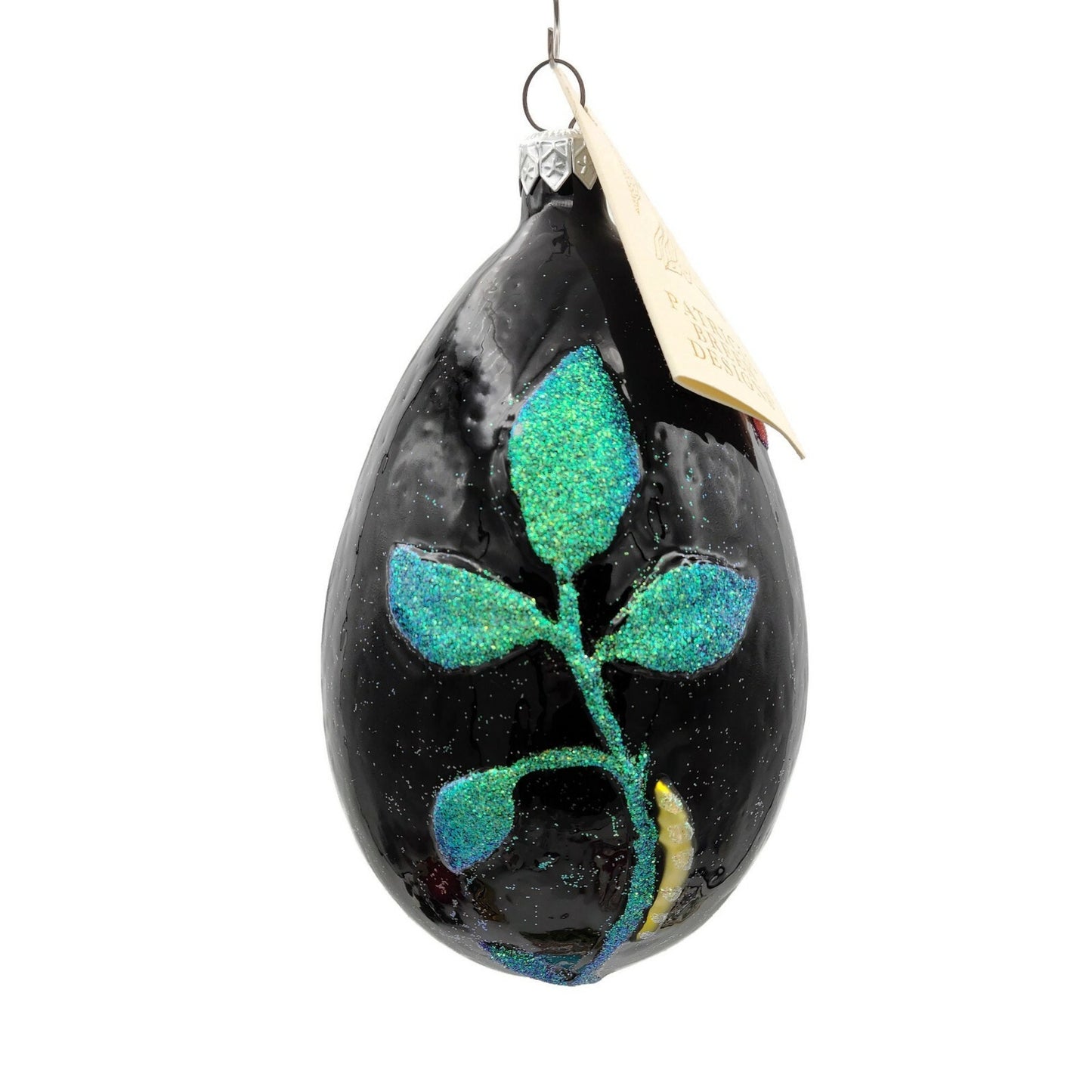 Patricia Breen Chrysalis Egg Black Floral Easter Holiday Tree Ornament Limited
