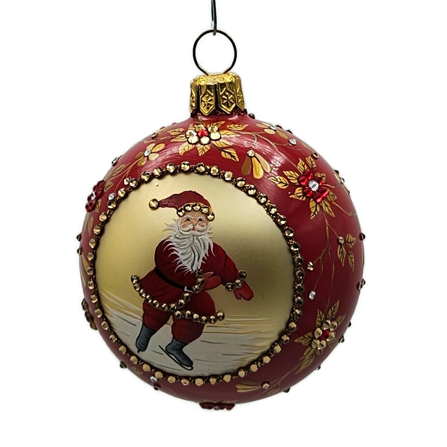 Patricia Breen Beguiling Orb Brinker Red Santa Ball Christmas Tree Ornament 3422