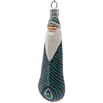 Patricia Breen Peacock Icicle Black Green Santa Claus Christmas Tree Ornament