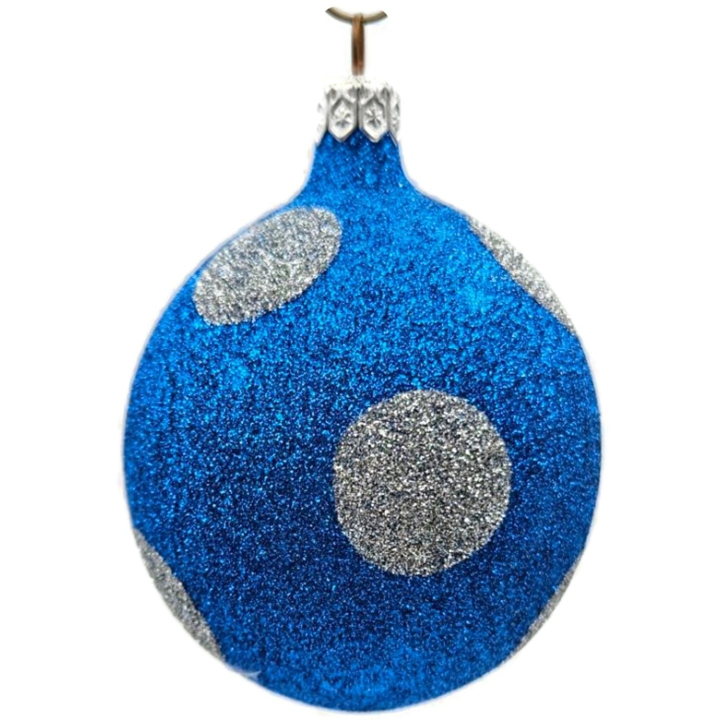 Patricia Breen Egg Blue Silver Polka Dot Easter Christmas Tree Ornament TCS