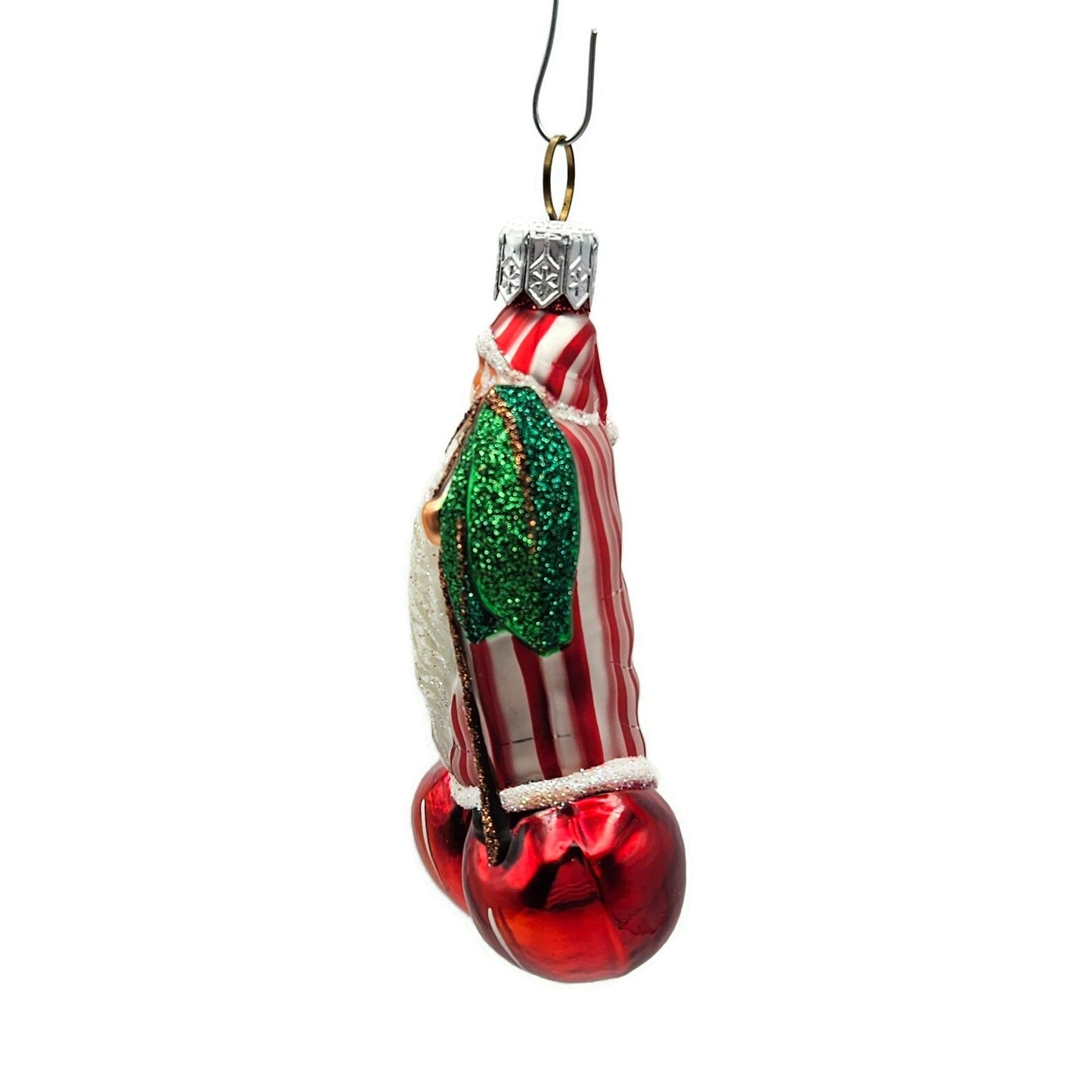 Patricia Breen Cerise Santa Claus Striped Cherry Fruit Christmas Tree Ornament