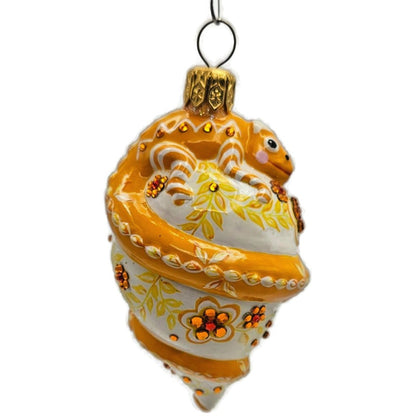 Patricia Breen Topping Chameleon Zalipie Persimmon Fall Christmas Tree Ornament
