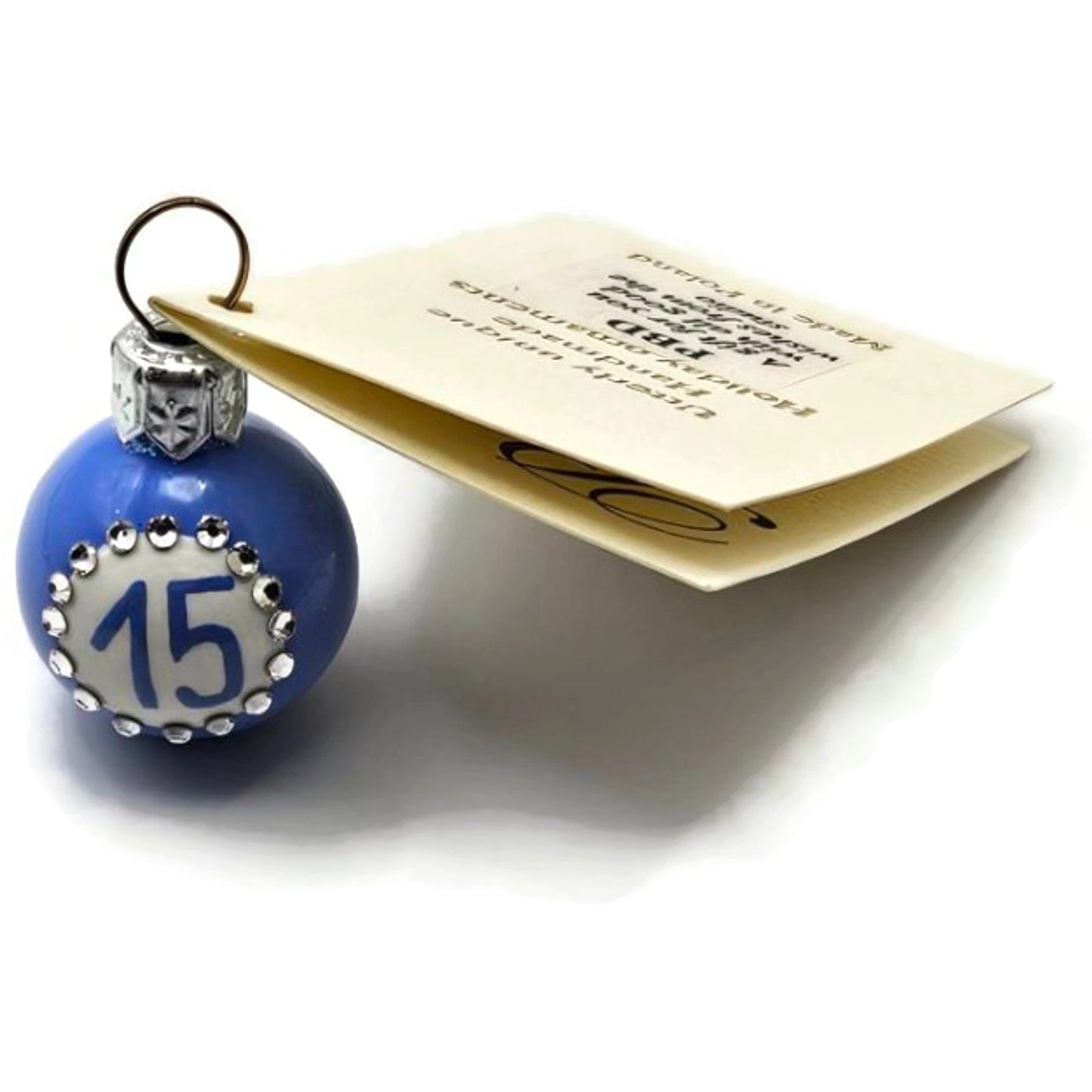Patricia Breen Anniversary Ball 15 Blue Mini Round Christmas Tree Ornament
