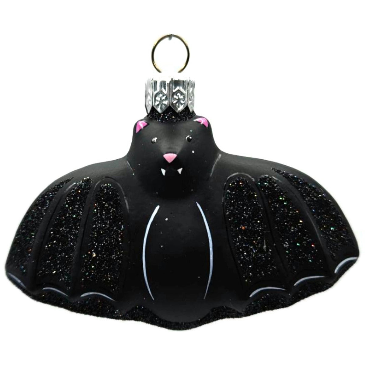 Patricia Breen Henry The Bat Black Glass Halloween Christmas Tree Ornament 2323