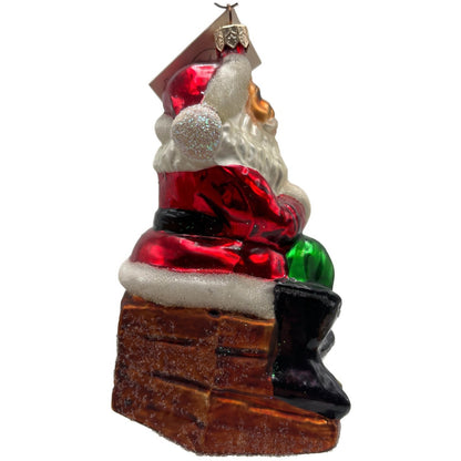 Christopher Radko Making A List Santa Claus Glass Christmas Ornament 97-222-0