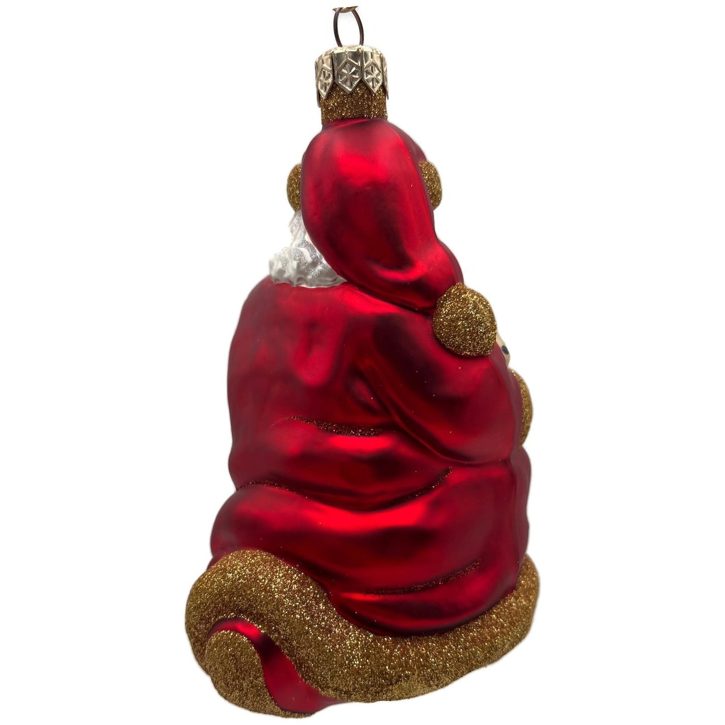 Patricia Breen Santa and Sarenka Fawn Deer Red Gold Christmas Tree Ornament